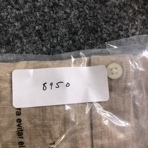 Lands End Shirt Mens XXL Tan Beige 100% Linen Button Short Sleeve Natural Fibers - Picture 8 of 8